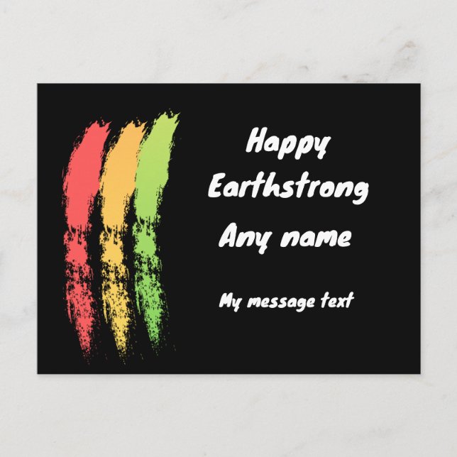 Tarjeta de cumpleaños Happy Earthstrong Reggae (Anverso)