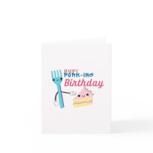 Tarjeta de cumpleaños Happy Fork-Ing Puns
