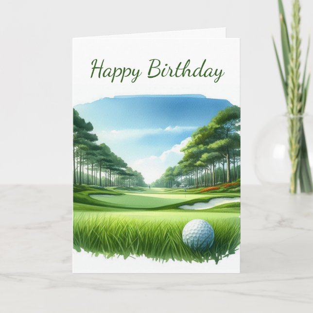 Tarjeta de cumpleaños Happy Tee Time (Anverso)