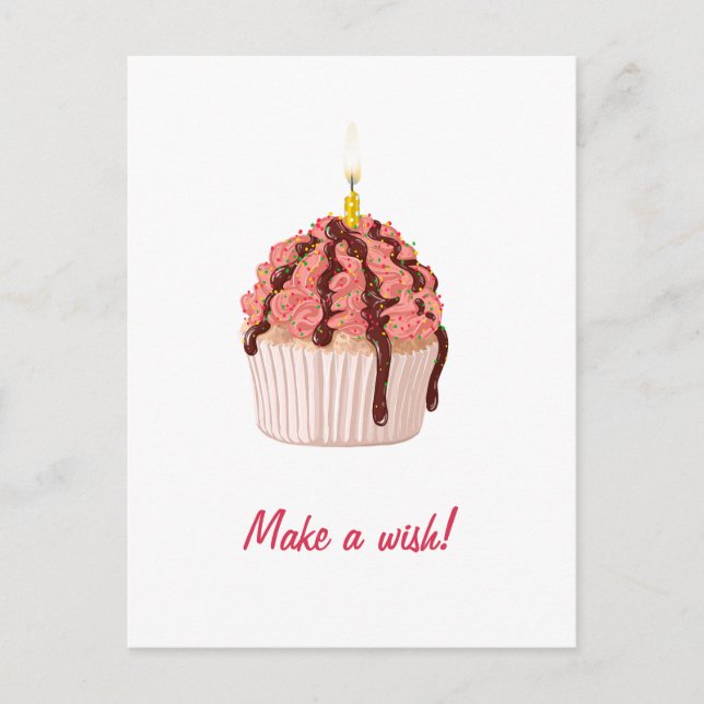 Tarjeta de Cumpleaños "Haz un Deseo" (Anverso)
