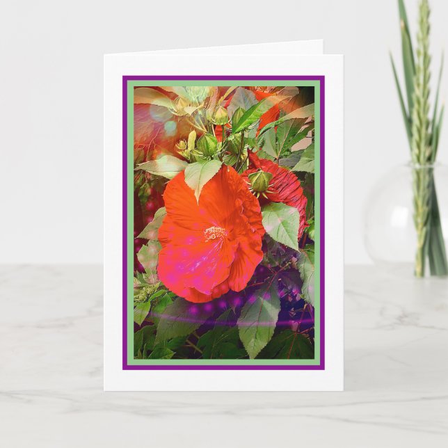 Tarjeta de cumpleaños Hibiscus (Anverso)