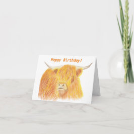 Tarjeta de cumpleaños Highland Cow