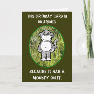 Tarjeta de cumpleaños hilarante del mono