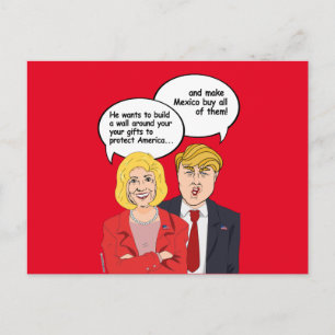 Tarjeta de cumpleaños Hillary vs Trump - Una pared