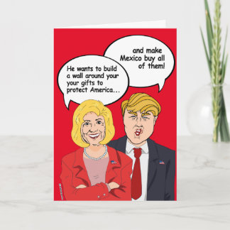 Tarjeta de cumpleaños Hillary vs Trump - Una pared