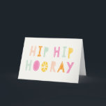 Tarjeta de cumpleaños Hip Hip Hooray - Naranja<br><div class="desc">¡Celebra el cumpleaños de tu ser querido con esta tarjeta de cumpleaños festiva y tipográfica!</div>