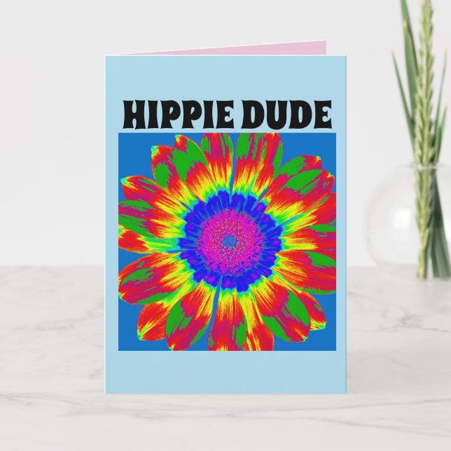 TARJETA DE CUMPLEAÑOS HIPPIE DUDE (Anverso)