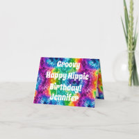 Tarjeta de cumpleaños Hippie Tie Dye