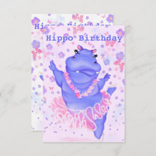 Tarjeta de cumpleaños Hippo Ballerina Hippo - Su n