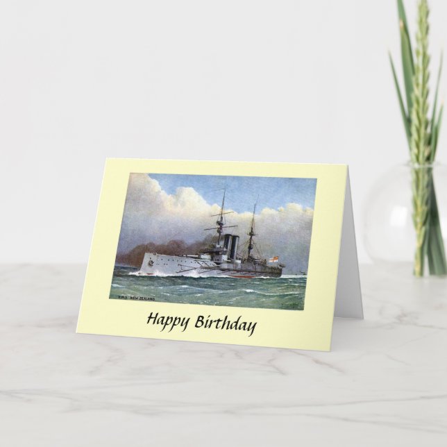 Tarjeta de cumpleaños - HMS Nueva Zelanda (Anverso)