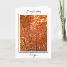 Tarjeta de cumpleaños | Hojas de otoño