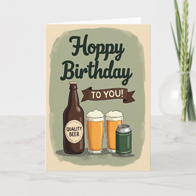 Tarjeta de cumpleaños Hoppy Brew (Anverso)