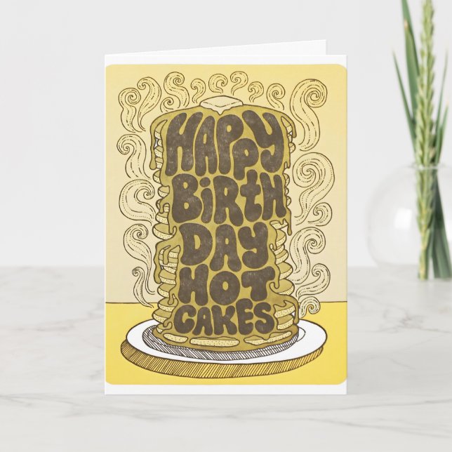 Tarjeta de Cumpleaños Hot Cakes con Letterpress (Anverso)