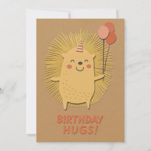 Tarjeta de cumpleaños Hugs Hedgehog