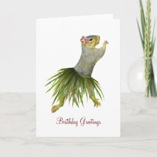 Tarjeta de cumpleaños Hula Squirrel