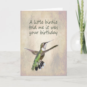 Tarjeta de cumpleaños Hummingbird