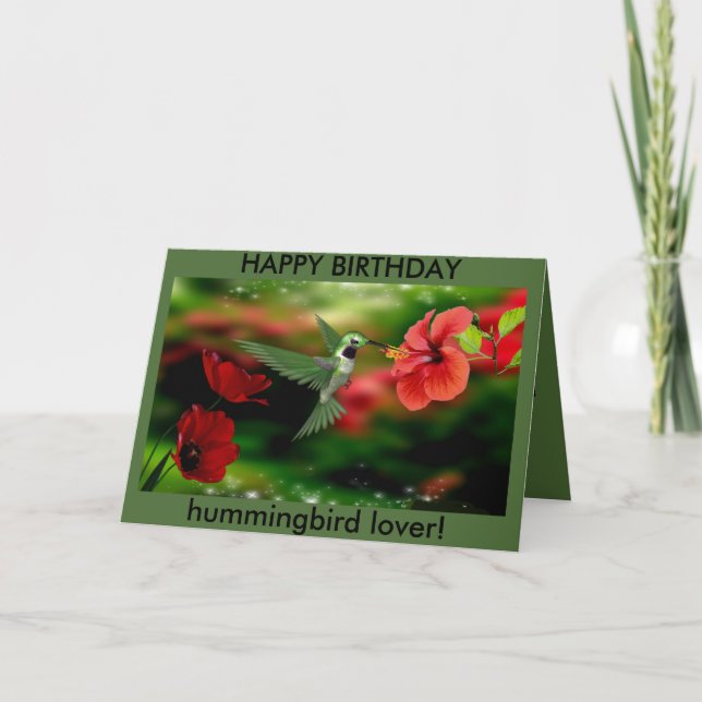 Tarjeta de cumpleaños Hummingbird (Anverso)
