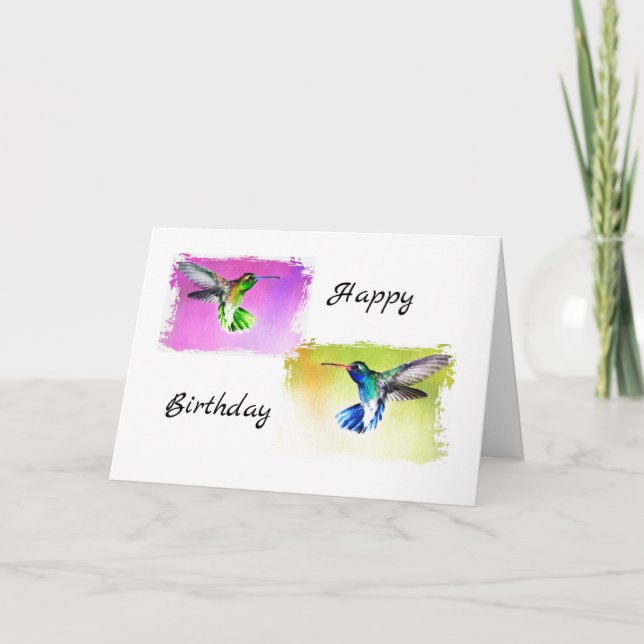 Tarjeta de cumpleaños Hummingbird (Anverso)