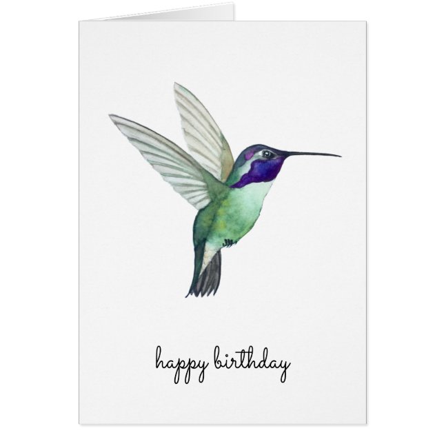 Tarjeta de cumpleaños Hummingbird de Costa (Frente)
