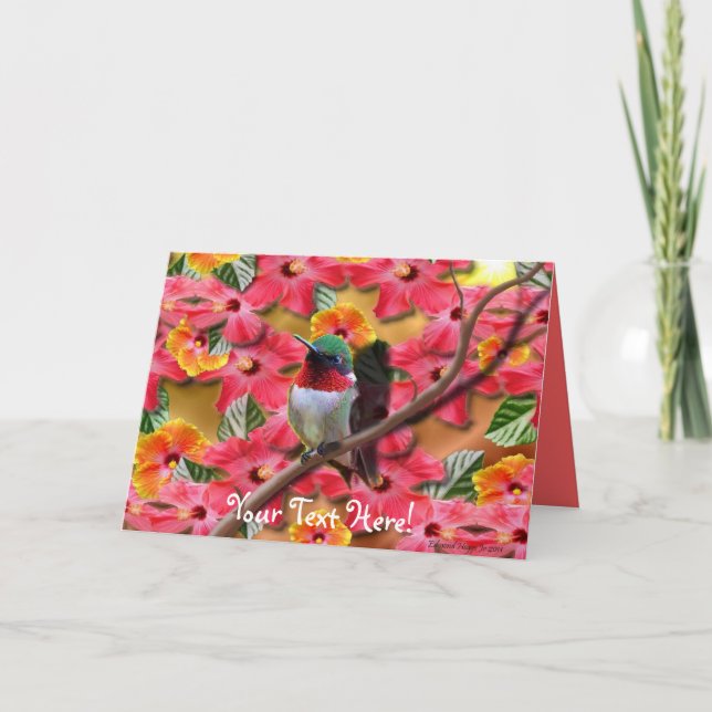 Tarjeta de cumpleaños Hummingbird Haven (Anverso)