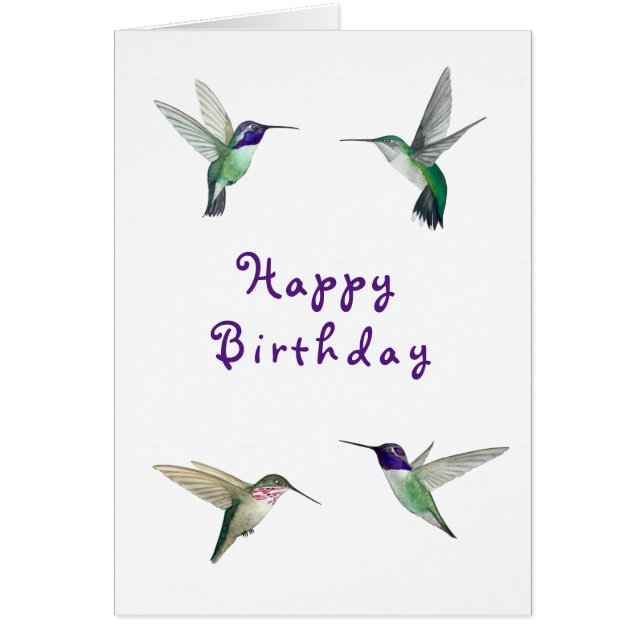 Tarjeta de cumpleaños Hummingbirds (Frente)