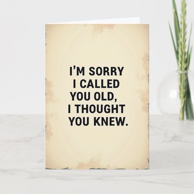 Tarjeta de cumpleaños humorística (Anverso)
