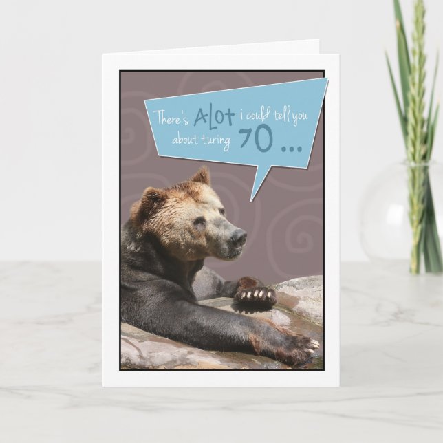 Tarjeta de cumpleaños humorística de 70 años con d (Anverso)