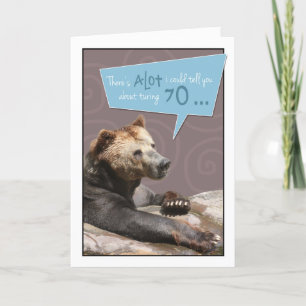 Tarjeta de cumpleaños humorística de 70 años con d