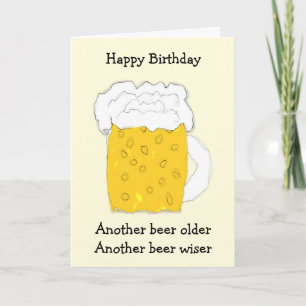 Tarjeta de cumpleaños humorística de la cerveza