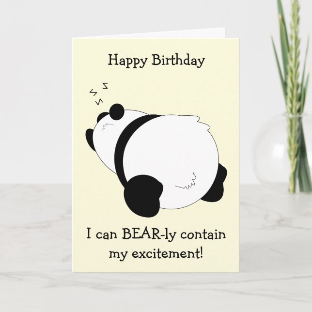 Tarjeta de cumpleaños humorística para Panda Bear (Anverso)