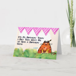 Tarjeta de cumpleaños humorística para un gato