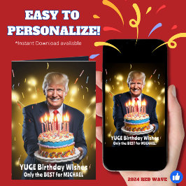 TARJETA DE CUMPLEAÑOS HUMORÍSTICOS DE DONALD TRUMP