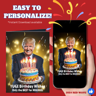 TARJETA DE CUMPLEAÑOS HUMORÍSTICOS DE DONALD TRUMP