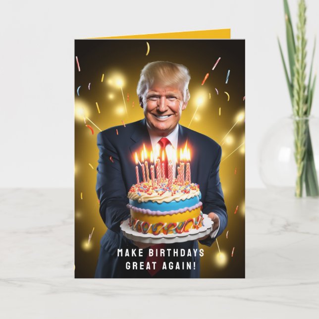 TARJETA DE CUMPLEAÑOS HUMORÍSTICOS DE DONALD TRUMP (Anverso)