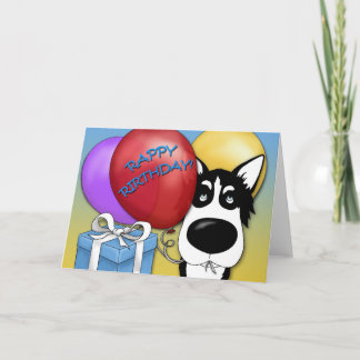 Tarjeta de cumpleaños Husky