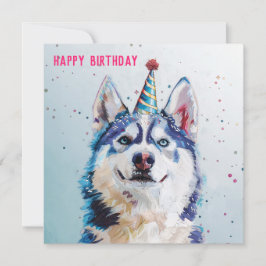 Tarjeta de cumpleaños Husky/Malamute
