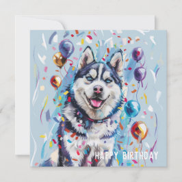 Tarjeta de cumpleaños Husky/Malamute