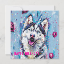 Tarjeta de cumpleaños Husky/Malamute