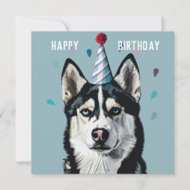 Tarjeta de cumpleaños Husky/Malamute