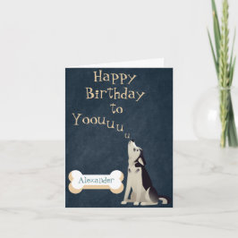 Tarjeta de cumpleaños Husky Puppy editable