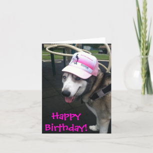 Tarjeta de cumpleaños Husky Siberian