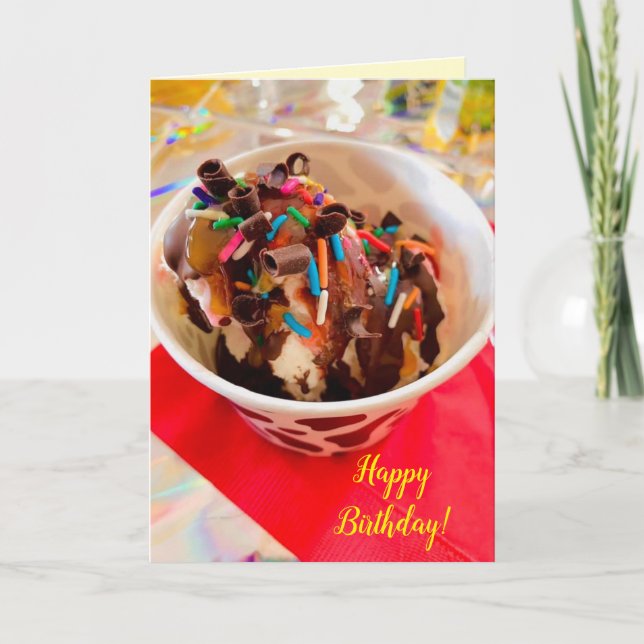 Tarjeta de cumpleaños Ice Cream Sundae (Anverso)