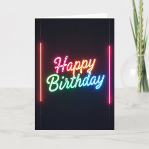 Tarjeta de cumpleaños iluminada con guión