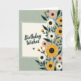Tarjeta de cumpleaños ilustrada elegante