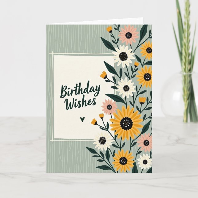 Tarjeta de cumpleaños ilustrada elegante (Anverso)