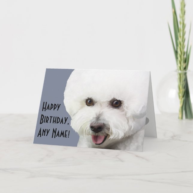 Tarjeta de cumpleaños ilustrada Frise de Bichon (Anverso)
