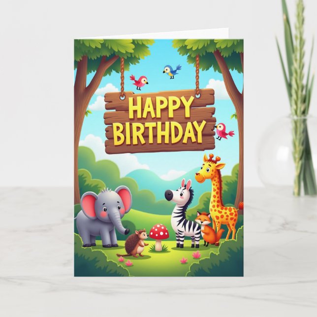 Tarjeta de cumpleaños ilustrada para amigos (Anverso)