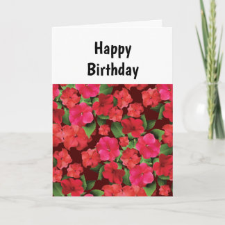 Tarjeta de cumpleaños Impatiens Flowers