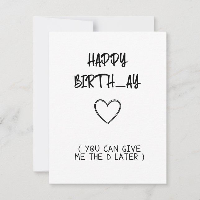 Tarjeta de cumpleaños impresa para novio de marido (Anverso)