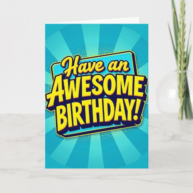 Tarjeta de cumpleaños impresionante y vívida (Anverso)